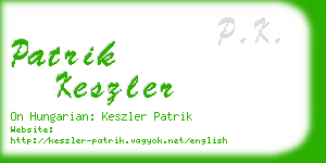 patrik keszler business card